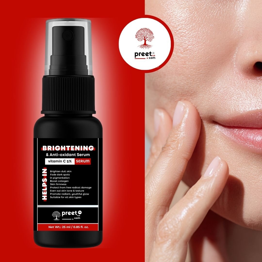 Vitamin C Serum for Dark Spots & Pigmentation Removal (3) Preethub Vitamin C Serum 5% for Dark Spots & Dull Skin Repair